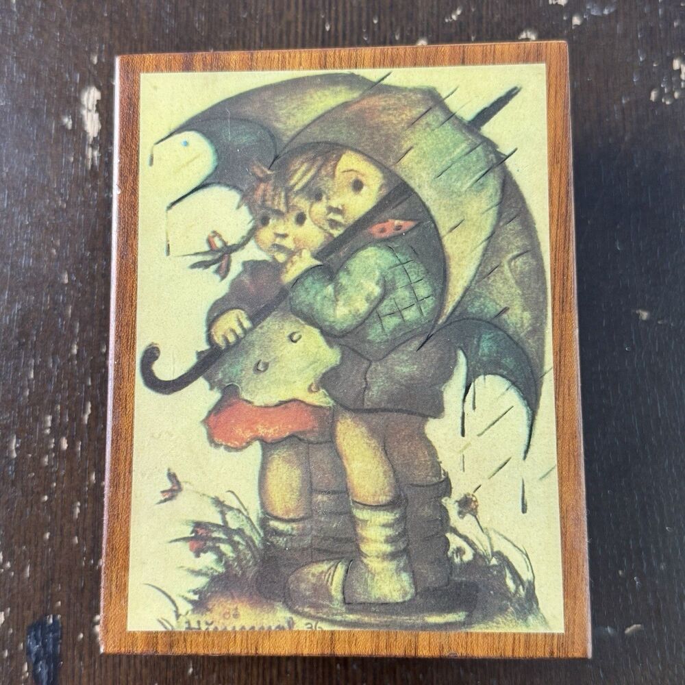 Hummel Vintage Wooden Music Box Works Plays Raindrops Keep Falling On My Head